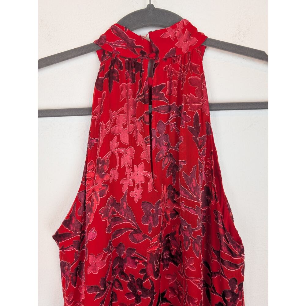 Alice + Olivia Kinsley Top Halter Silk Velvet Whimsigoth Fairy Grunge Red Size S - Picture 6 of 13